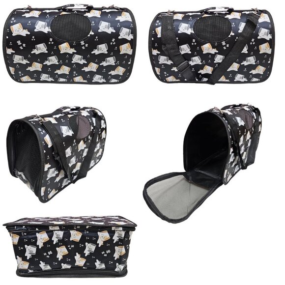 Pet Carrier for Cat, Dog or Other Pets, Sleepy Puppies Print - Picture 5 of 6